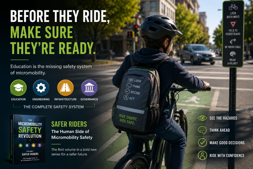 Hero Image - Before They Ride, Safer Riders Campaign Micromobility Safety Revolution Series